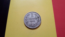 BELGIQUE LEOPOLD II 1 FRANC 1909 SANS POINT ARGENT/ZILVER/SILBER/SILVER COTES : 6€-12€-45€-125€ - 1 Franc