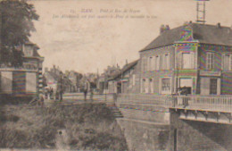 (80) HAM. Pont Et Rue De Noyon. Les Allemands Ont Fait Sauter Le Pont Et Incendié La Rue (+ Ets E. LENOIR Fils) - Ham