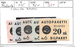 FINLANDE N° 1/5 * COLIS PAR AUTOBUS - Pakjes Per Postbus