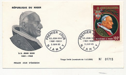 NIGER - Enveloppe FDC - 100F S.S. JEAN XXIII - NIAMEY - 3 Juin 1965 - Niger (1960-...)