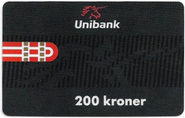 Denmark - Danmønt - Testkort Unibank Specimen (Inverted  Reverse), Exp. 09.1990, 200kr. 250ex - Dinamarca