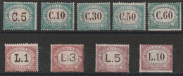 414 San Marino - Segnatasse  1897-1919 - Cifra E Ovale N. 1/9. Cat. € 400,00. MH - Postage Due