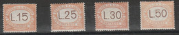 417 San Marino - Segnatasse  1927-28 - Cifra In Carattere Sottile Nuovo Valore N. 28/31. Cat. € 325,00. SPLMNH - Portomarken