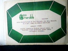 COLOMBIA CARTAGENA  EXPO EMERALDS N1960 Biglietto  IX2604 PIEGA - Colombie