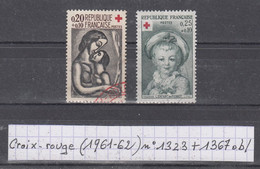 France Croix-rouge (1961-62) Y/T N° 1323 + 1367 Oblitérés - Used Stamps