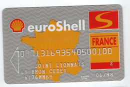 CARTE LAVAGE CARBURANT EUROSHELL FRANCE BANDE MAGNETIQUE POUR COLLECTIONNEUR - Lavage Auto