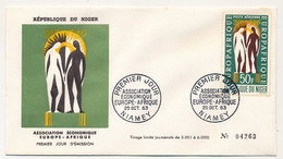 NIGER - Enveloppe FDC - 50F Association économique Europafrique - NIAMEY - 25 Octobre 1963 - Niger (1960-...)
