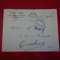 LETTRE BEZIERS POUR TOULOUSE CACHET 1 ER HUSSARD BEZIERS - Covers & Documents