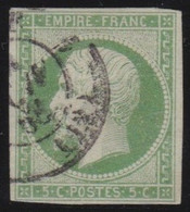 France   .    Y&T   .   12    (2 Scans)      .     O   .     Oblitéré - 1853-1860 Napoleon III