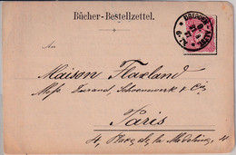 DR - 10 PfgE. Ziffer Bücherzettel N. FRANKREICH Dresden - Paris 1877 - Covers & Documents