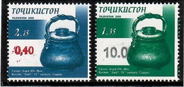 Tajikistan 2021 . Ovpt 0.40, 10.00 On Cooking Copper Of 2008 . 2v. - Tadschikistan