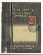 Perforé M..L Sur Lettre Maurice LEDOUX  BORDEAUX - Covers & Documents