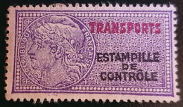 FRANCE : Timbre Fiscal TRANSPORTS  ESTAMPILLE DE CONTRÔLE  /  YT 1 - Daussy 1950 N°2 - Etat Neuf * - Timbres