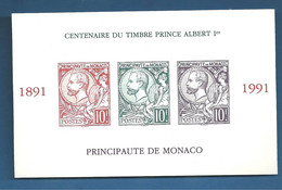 MONACO  1994 BLOC FEUILLET N° 53  A CENTENAIRE DU TIMBRE ALBERT IER    NON DENTELE NEUF **SUP  COTE 205  EUROS - Variétés