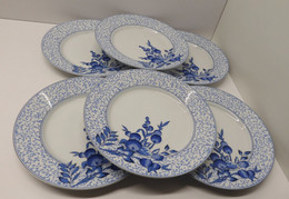 *6 GRANDES ASSIETTES PLATES PORCELAINE LIMOGES PHILIPPE DESHOULIERES BRACIEUX   E - Limoges (FRA)