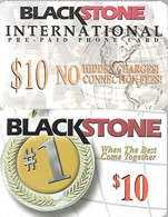 2-CARTES- PREPAYEES-USA-10$-BLACKSTONE-Plastic-T BE-RARE - AT&T