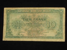 BELGIQUE - 10 Dix Francs - Tien Frank 1943 - Nationale Bank Van Belgie **** EN ACHAT IMMEDIAT ****. - Andere & Zonder Classificatie