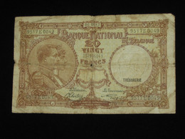 BELGIQUE - 20 Vingt Francs- Twintig Frank 1943 - Nationale Bank Van Belgie **** EN ACHAT IMMEDIAT ****. - Autres & Non Classés