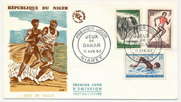 NIGER - 4 Enveloppes FDC - 2 Séries "JEUX DE DAKAR" - NIAMEY - 11 Avril 1963 - Autres & Non Classés