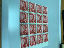 Hong Kong Stamp Definitive QE The Second MNH Block Of 16 Rare - Blocks & Kleinbögen