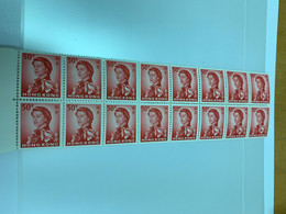 Hong Kong Stamp Definitive QE The Second But Fold  MNH Block Of 16 Rare - Blocks & Kleinbögen