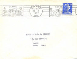 CAHORS LOT OMec RBV ILLUSTRÉE 30-9-1957 CAHORS / VILLE DU / MOYEN AGE / DANS SA / PRESQU’ILE - Mechanical Postmarks (Advertisement)