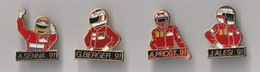 SOU -   LOT DE 4 PIN'S THEME AUTOMOBILE  F 1 PILOTES   BERGER  PROST SENNA ALESI - Automobilismo - F1