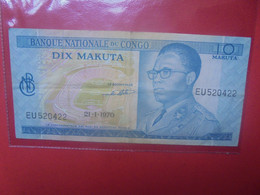 CONGO 10 MAKUTA 1970 Circuler Jolie Qualité - République Démocratique Du Congo & Zaïre