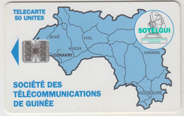 GUINEA - Map Of Guinea ,CN: C5Axxxxxx, 50 U, Used - Guinee