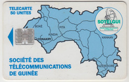 GUINEA - Map Of Guinea ,CN: C63xxxxxx, 50 U, Used - Guinée