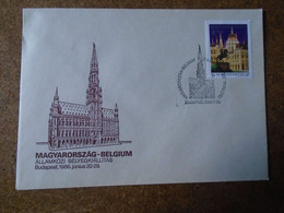 D191104  Hungary  - Cover - Hungary - Belgium Stamp Exhibition  1986 - Briefe U. Dokumente