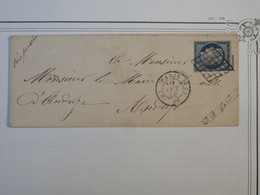 BG6 FRANCE BELLE  LETTRE  11 OCT   1850 PARIS A ANDUZE   +CERES  N° 4 GRILLE  +VOISIN ++AFFR. PLAISANT - 1849-1850 Ceres