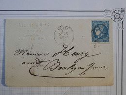 BG6 FRANCE   LETTRE DEVANT  11 08  1853 DOUAI A  BOULOGNE S MER  +EMISSION DE  BORDEAUX +  +AFFR. INTERESSANT - 1870 Bordeaux Printing