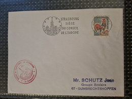 LETTRE Strasbourg Bureau De Recrutement 1968 Cachet Strasbourg Siège Du Conseil De L'Europe - Altri & Non Classificati