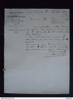 1896 J.B. Bernier Fils & Cie Fabrique De Carochette Quiévrain Fabricants De Sucre Lettre à Théodore Gravez Boussu - Alimentare