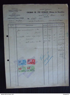 1937 Société Nationale Des Chemin De Fer Vicinaux Réseau De Bruxelles Facture Pour Ets Eloy Anderlecht Taxe 16.80 F - Transportmiddelen