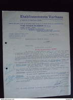 1947 Ets Verhees Anvers Agents De The Miner Rubber Cy Quebec Bottes Et Chaussures En Caoutchouc Lettre Pour Mons - Vestiario & Tessile