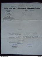1957 Stad Oostende Bedrijf Voor Gas-, Electriciteits- En Waterbedeling Faktuur Nieuwe Wateraansluiting - Électricité & Gaz