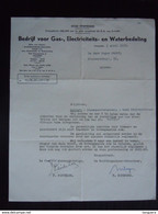 1957 Stad Oostende Bedrijf Voor Gas-, Electriciteits- En Waterbedeling Faktuur Aansluiting Electriciteit - Electricity & Gas