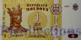 MOLDOVA 1 LEU 2002 PICK 8e UNC - Moldavië