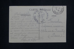 MONACO - Cachet De L'Hôtel Dieu De Monaco Sur Carte Postale En 1916 Pour Paris  - L 132597 - Brieven En Documenten