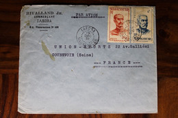 Madagascar 1951 Iakora France Lettre Enveloppe Cover Colonie Paire Air Mail Par Avion - Brieven En Documenten