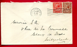 1931 - Courrier De Glascow Pour La Suisse - Tp Edouard VII N° 140 Et 141 - Cartas & Documentos