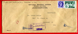1959 - Lettre  Recommandée De Montreal Pour Montréal - Timbres De Service Surchargé G - N° Yt 40 Et 44 - Cartas & Documentos