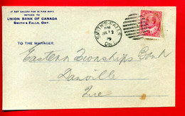 1909 - Lettre De SMITH'S FALLS Pour DANVILLE - Tp Edouaard VII N° 79 - Devant D'enveloppe - Only Front Of Envelope - Cartas & Documentos