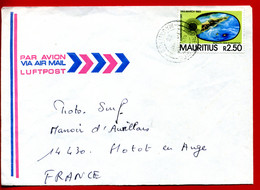 1983 - Lettre De L'Ile Maurice Pour La France - Tp Vue De Maurice Par Satellite Yt N° 567 - Mauricio (1968-...)