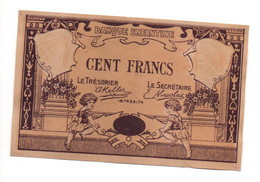 BANQUE ENFANTINE - BILLET DE CENT 100 FRANCS MONOFACE NEUF (POSTE ENFANTINE) - Fictifs & Spécimens