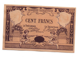 BANQUE ENFANTINE - BILLET DE CENT 100 FRANCS MONOFACE NEUF (POSTE ENFANTINE) - Phantomausgaben