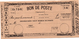 POSTE ENFANTINE - BON DE POSTE - Ficticios