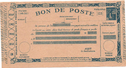 POSTE ENFANTINE - BON DE POSTE FICTIF SEMEUSE LIGNEE  - PSEUDO ENTIER - Pseudo-entiers Privés